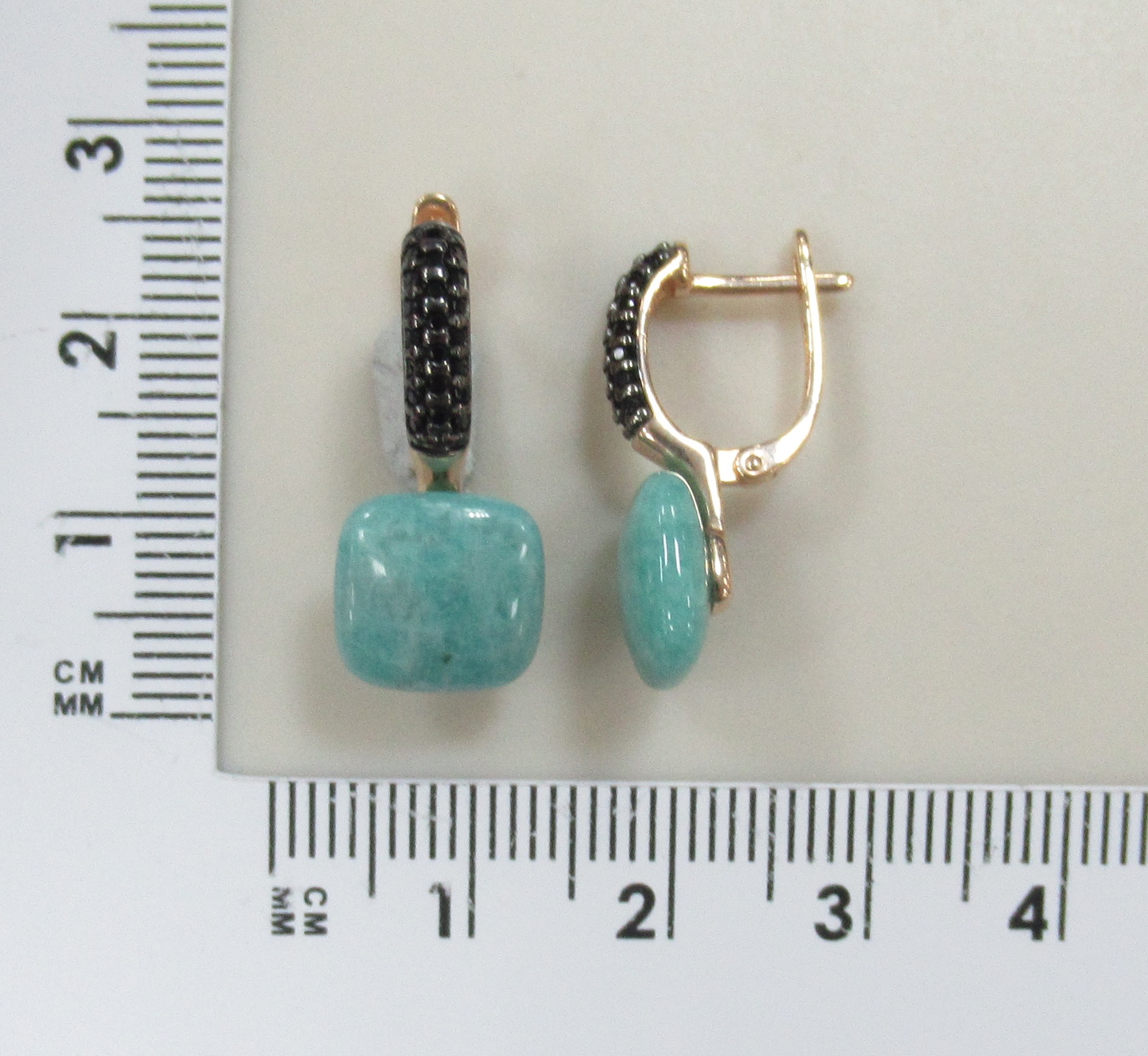 Серебряные серьги с амазонитами
